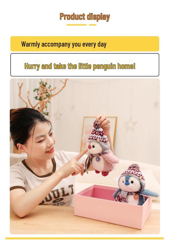 Japanese Style Harbin Penguin Plush with Scarf & Hat - Adorable Cultural Gift