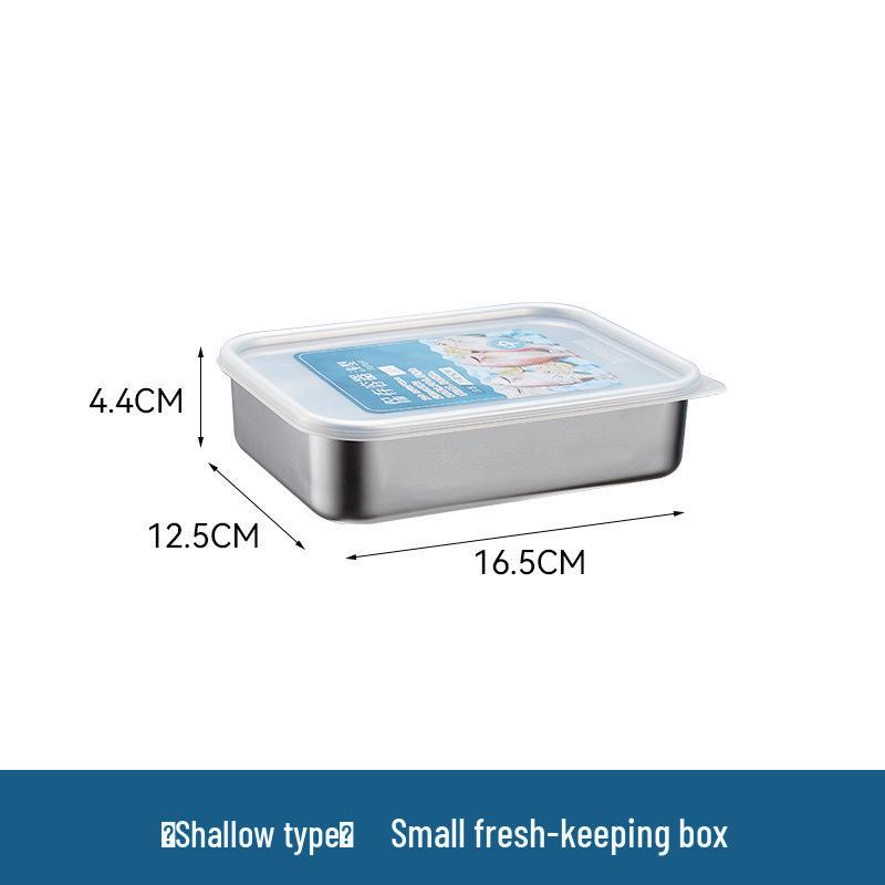Japanese 304 Stainless Steel Food Storage Box with Sealed Lid for Refrigerator