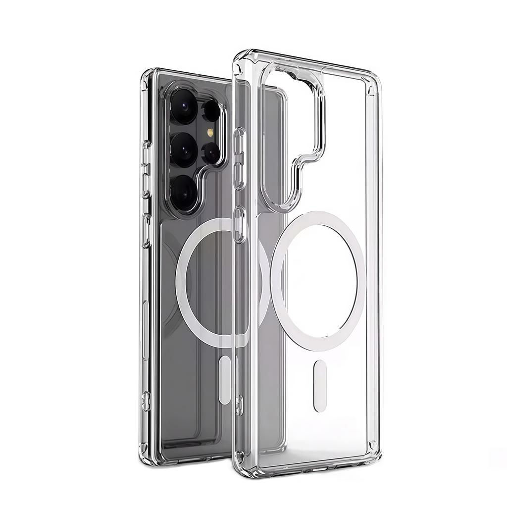 Transparent Shockproof Phone Case For Samsung Galaxy S26 S2 S24 S23 S22 S21 S20 Note 20 Ultra 10 Plus FE Magnetic Armor Cover