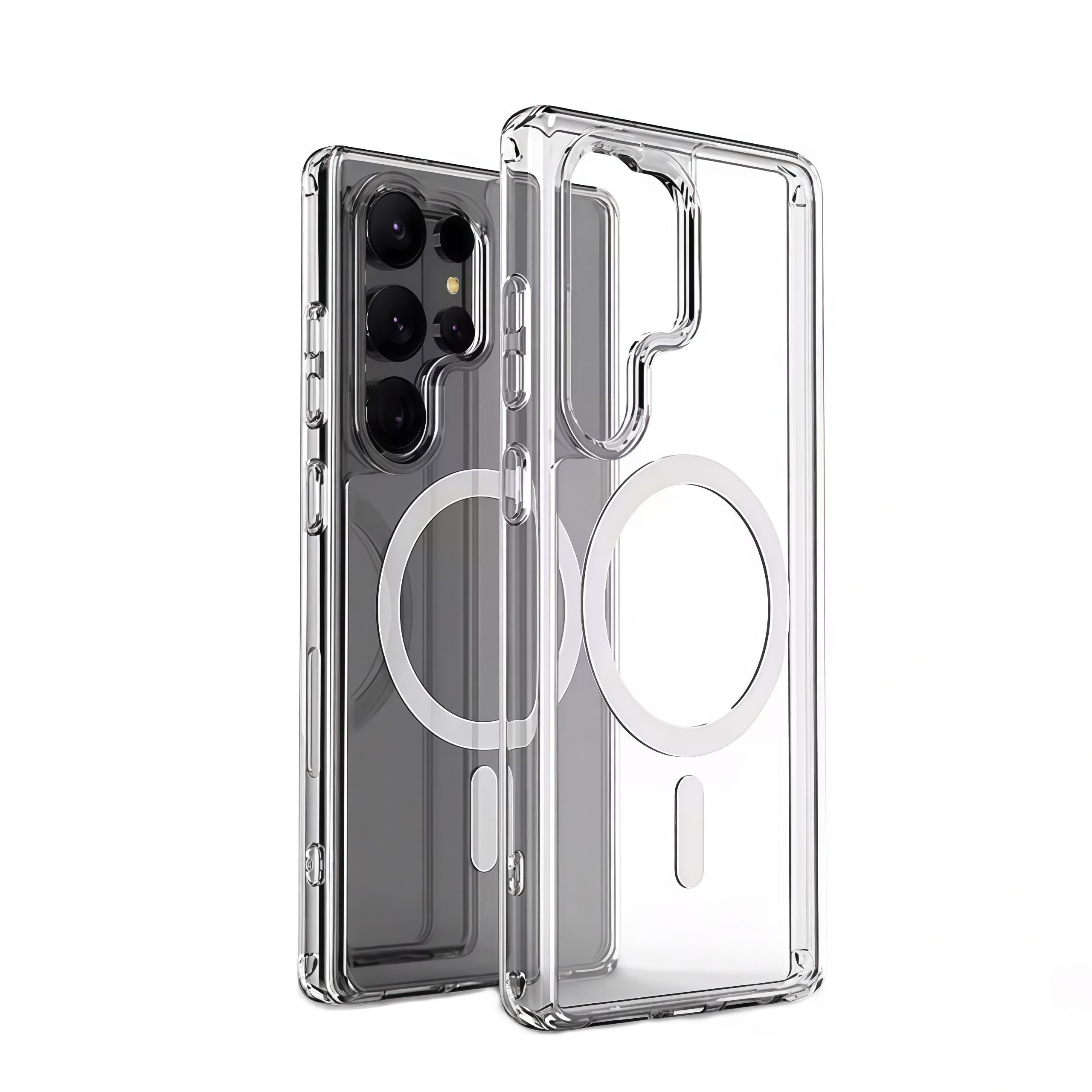 

Transparent Shockproof Phone Case For Samsung Galaxy S26 S25 S24 S23 S22 S21 S20 Note 20 Ultra 10 Plus FE Magnetic Armor Cover Galaxy S20 чистий