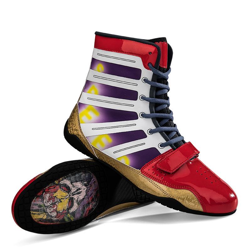 

Foreign trade new professional boxing shoes men s and women s fighting Sanda wrestling shoes lightweight breathable fitness comprehensive training sho 47