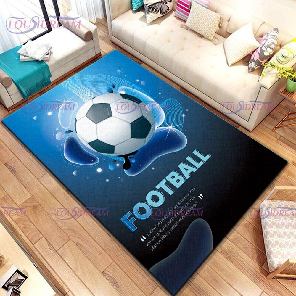 3D-Fußball-Fußball-Bilder-Teppich, Fußballfeld-Druck, Teppiche für Schlafzimmer, Wohnzimmer, Teppich, Hauseingang, Fußmatte, Kinderzimmer-Teppich