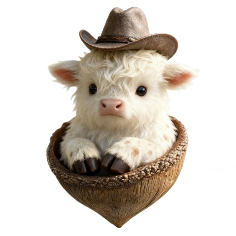 2D Acrylic Highlands Cow Christmas Ornament Christmas Tree Ornament Farm Animal Decors Christmas Tree Hanging Decors