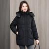 Women's Winter Plus Mid Down Parka Removable Hood Oversized