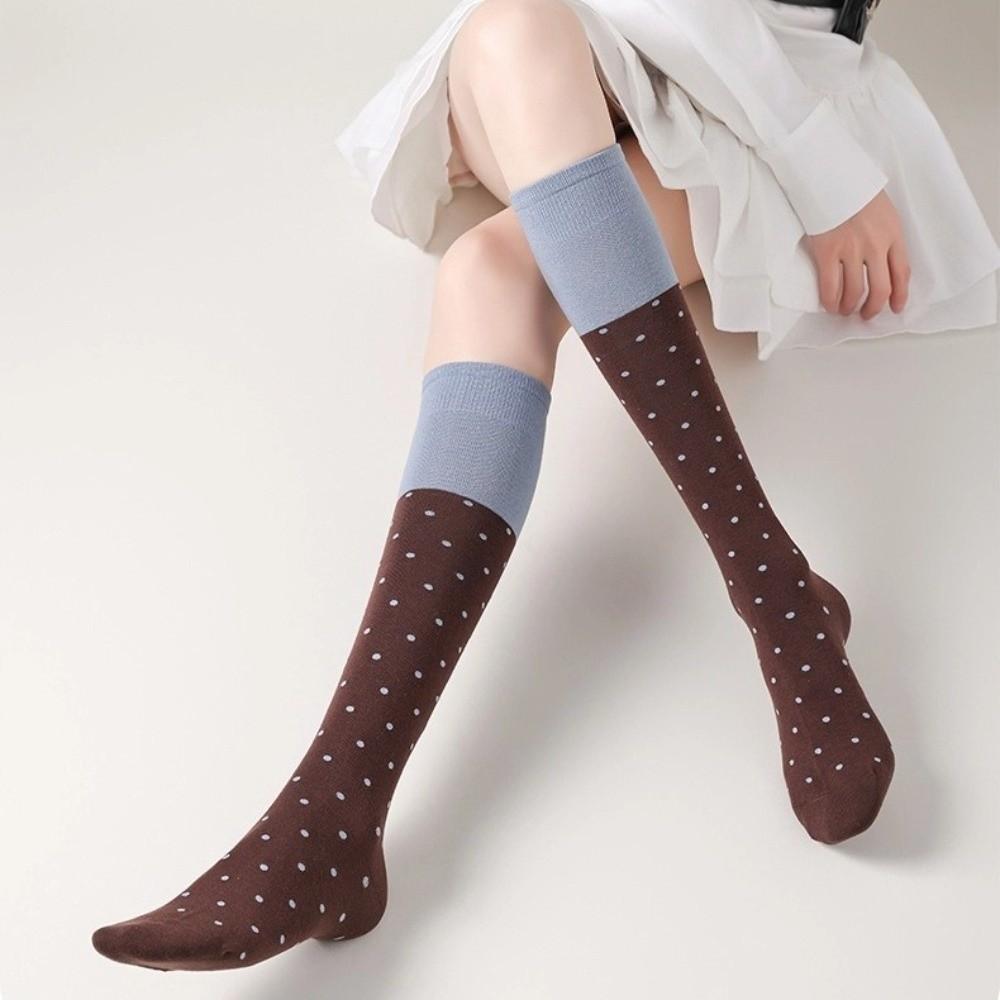 Korean Style Knee Socks Color Matching Women Stockings Fashion Long Socks  Women