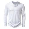 Men's Button Henley neck Shirt Long Sleeve Casual Button Solid color T-Shirts