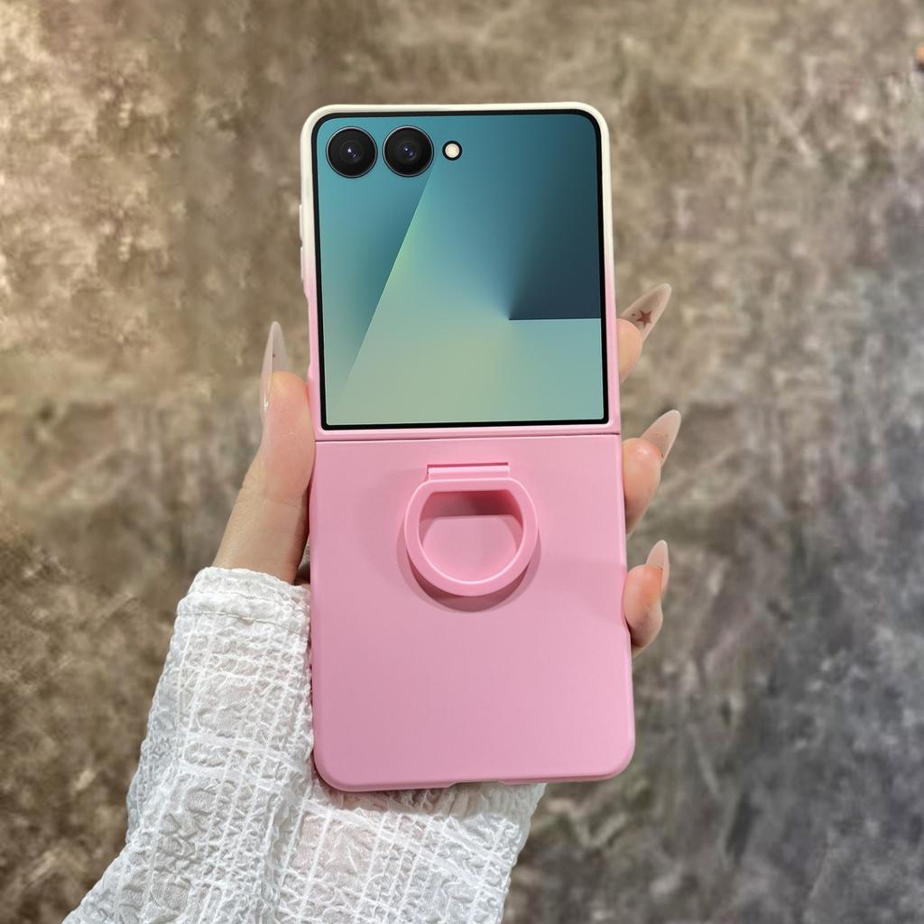 Matte Farbe Fingerringhalter Hülle Für Samsung Galaxy Z Flip 7 6 5 Schutz PC Hartschale Galaxy Z Flip 7 FE 7FE Rückseite