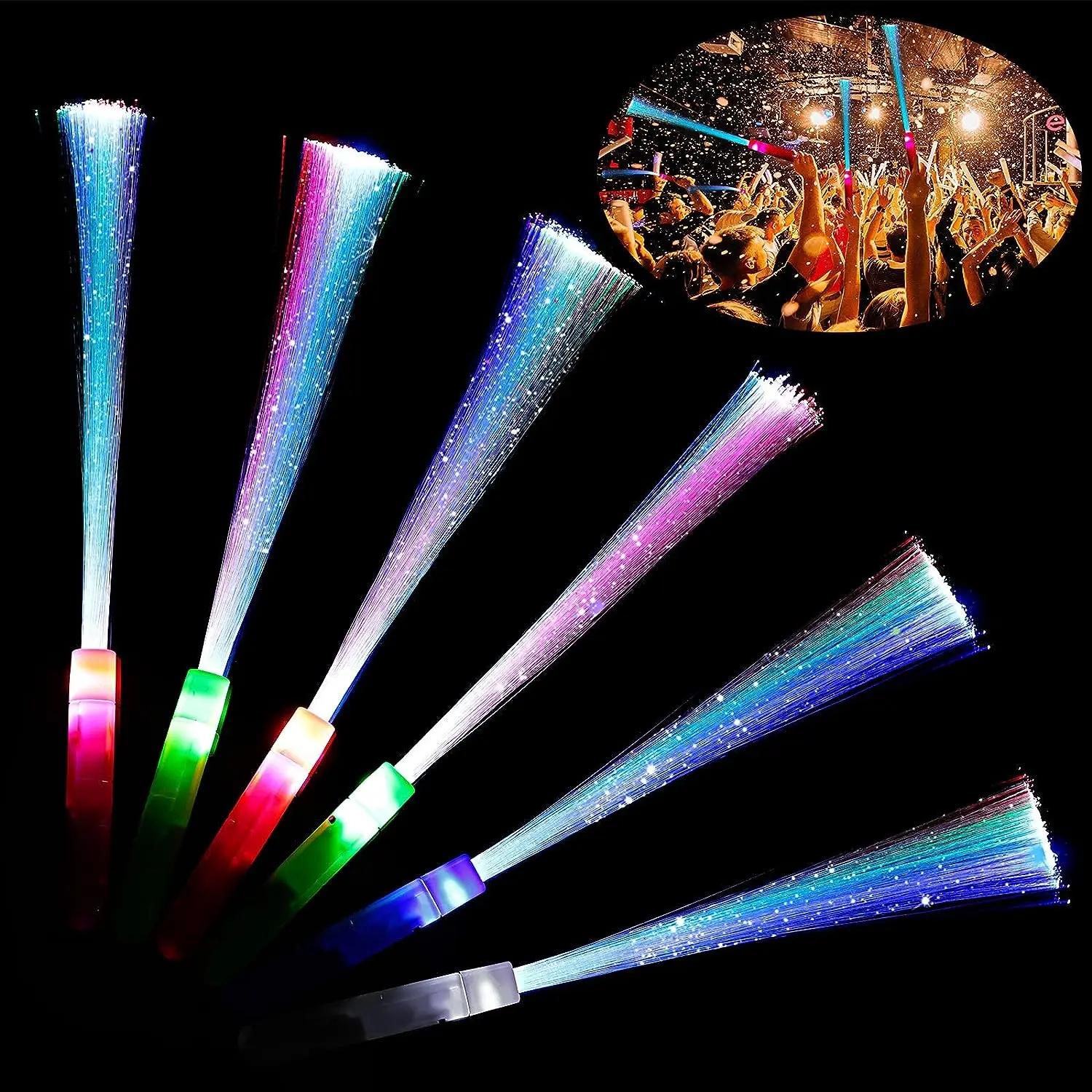 

12/24/48Pcs Fiber Optic Wands Glow Wands LED Wand Light Up Fiber Optic Birthday Wedding In Dark Party Concerts Clubs Glow Props 12ppcs