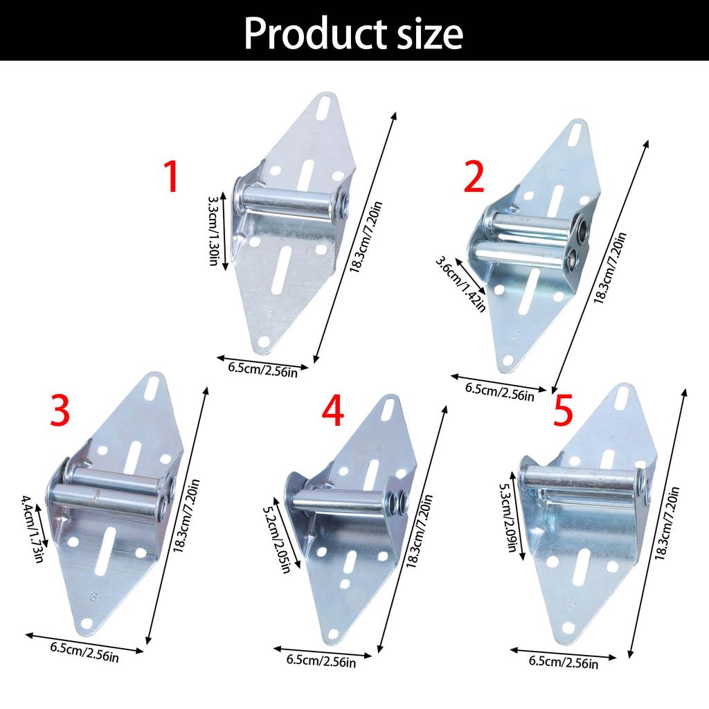2Pcs Garage Door Replacement Hinge Heavy Duty Iron Garage Door Hardware for Residential/Light Commercial Garage Door