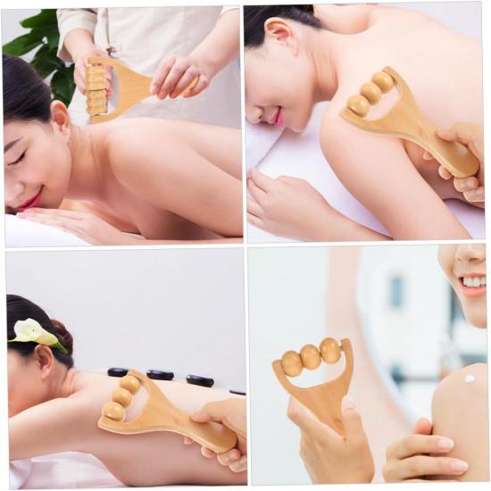 4pcs Wooden Massage Tools Ergonomic Wood Massager for Full Body Relief for Neck Back Legs Arms and Feet Lightweight and Portable for Home and Travel
