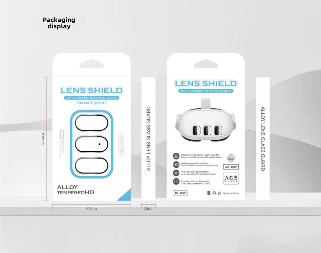 Meta Quest 3 VR Scratch-Resistant Alloy Glass Lens Film Set