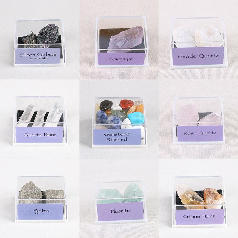 9box Mixed Natural Rough Stones Raw Rose Quartz Crystal Mineral Rocks Collection