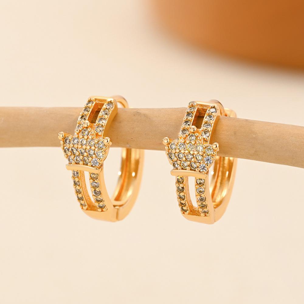 Gold Multi-Style Zircon Hoop Earrings for Women