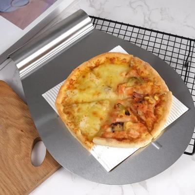 Pala di Trasferimento di Sicurezza per Pizza in Acciaio Inossidabile Supporto Inferiore Vassoio per Pane Pizza Dispositivo Mobile Decorato Pala per Torta Strumento da Forno