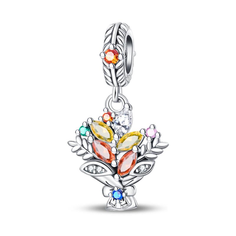 Copper Autumn Harvest Series Squirrel Maple Leaf Pumpkin Charms Pendants Fit Original Bracelets Diy Jewelry