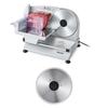VEVOR Fatiador de Carne, Fatiador Elétrico para Charcutaria com Duas Lâminas SUS420 de 190mm e Espessura Ajustável de 0-15mm, Fatiador Doméstico de Alimentos de 200W para Carne Congelada, Presunto