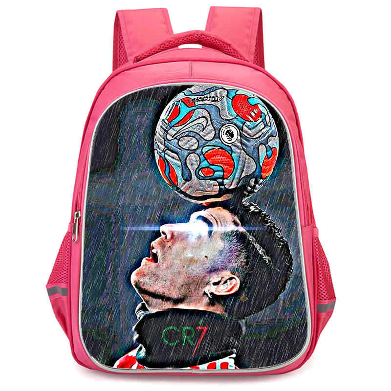 Cr7 Rucksack Hochauflösender Druck Große Kapazität Multifunktion Reißverschluss Oxford Rückenschutz Leichter Rucksack