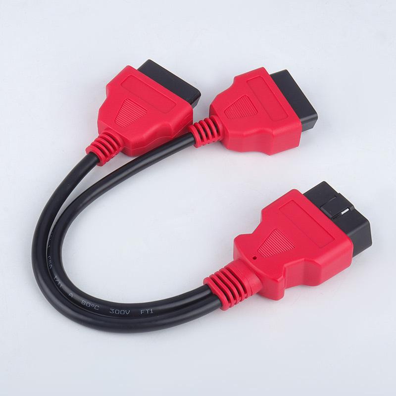 OBD2 1/2 Adapter Cable Extension Cable OBD Extension Cable 12V Automotive Universal 16-pin Core Splitter