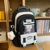 College Wind Schoolbag Female Junior High School Students Cute Transparent Pain Bag Large Capacity Computer Backpack Light Student Tide Backpack.