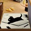 Cute Kawaii Black Cat Door Mat Bath Microfiber Decorative Versatile Flannel Floor Mat Quick Dry Absorbent Non-slip Sole