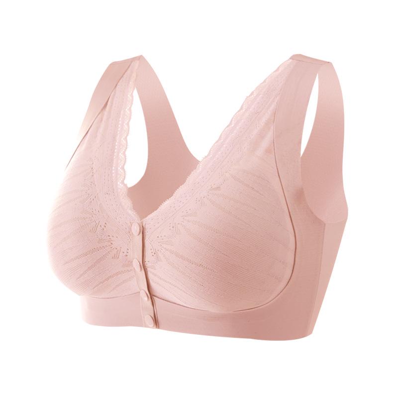 Mother s Wirefree Lace Tank Push-Up Bra for Mature Women - Plus Size, Seamless, Front Closure L (95-120 jin)