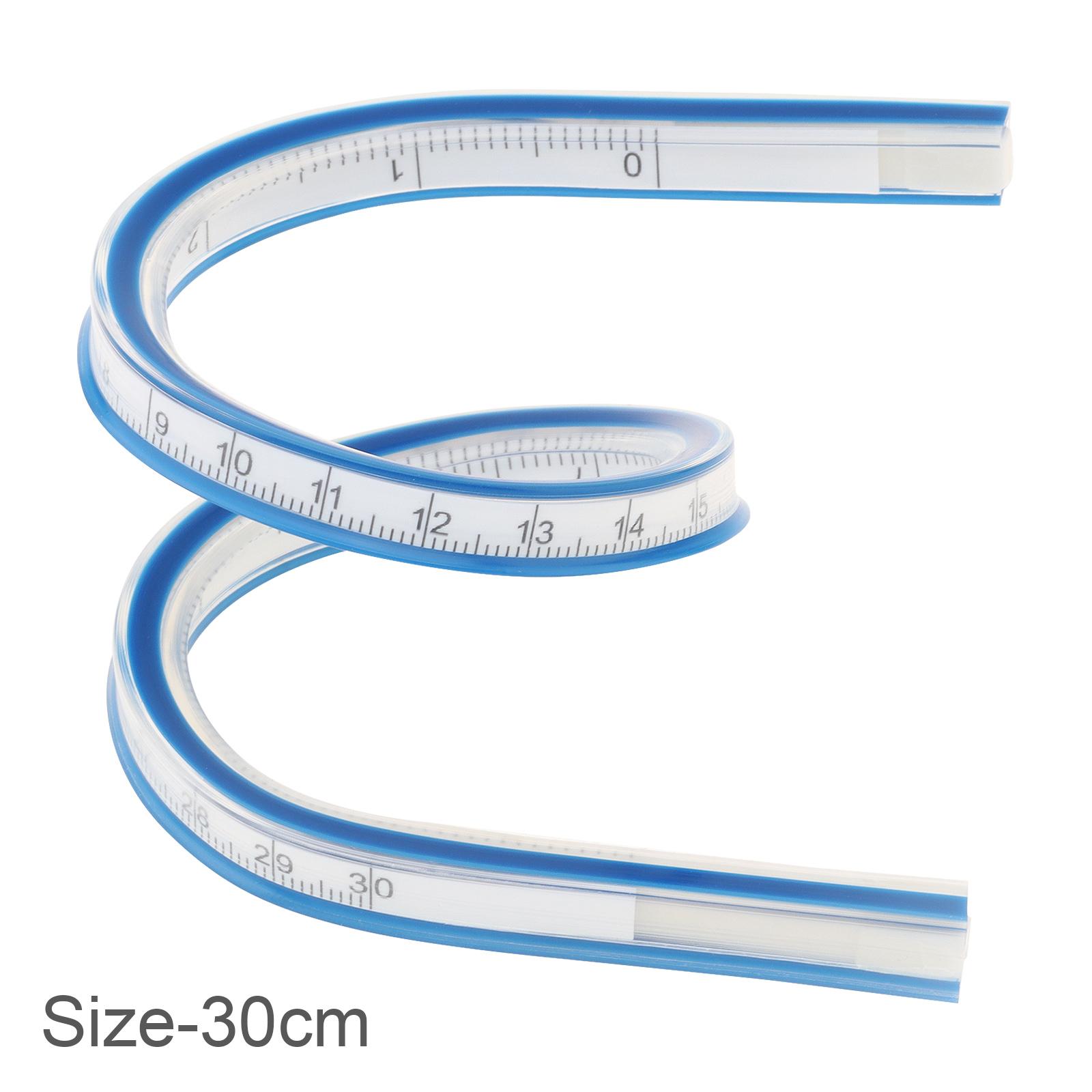 

1pc Flexible Curve Ruler for Drawing & Design - Dual Scale Multi-Functional Plastic Tool for Office & School Use