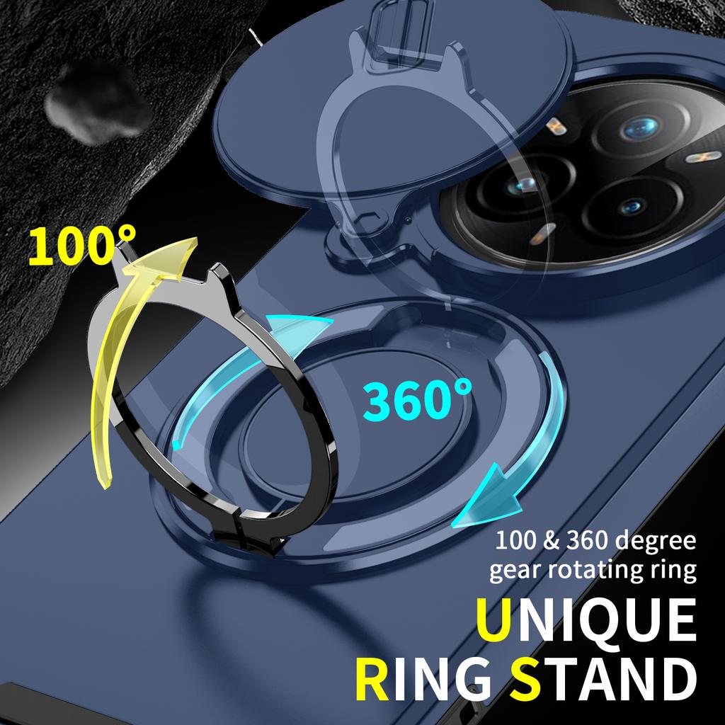 Magnetic Ring Stand Phone Case For Realme 14 Pro Plus 5G Slide Camera Lens Protection TPU Frame Hard Plastic Back Cover Fundas