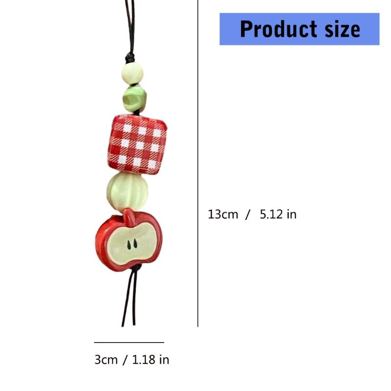 Fashionable Apples Key Charm 3D Fruit Shape Keyring Fashionable Key Holder Women Bag Ornament Stylish Handbag Decoration