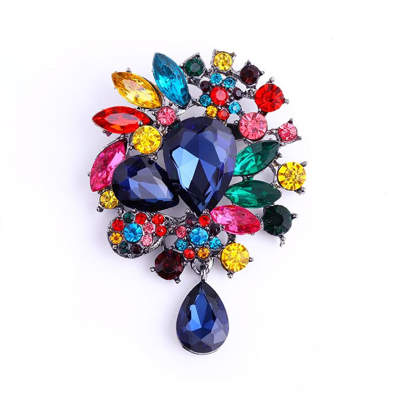 Crystal Glass Brooch - Fashionable European & American Style Pin for Men and Women