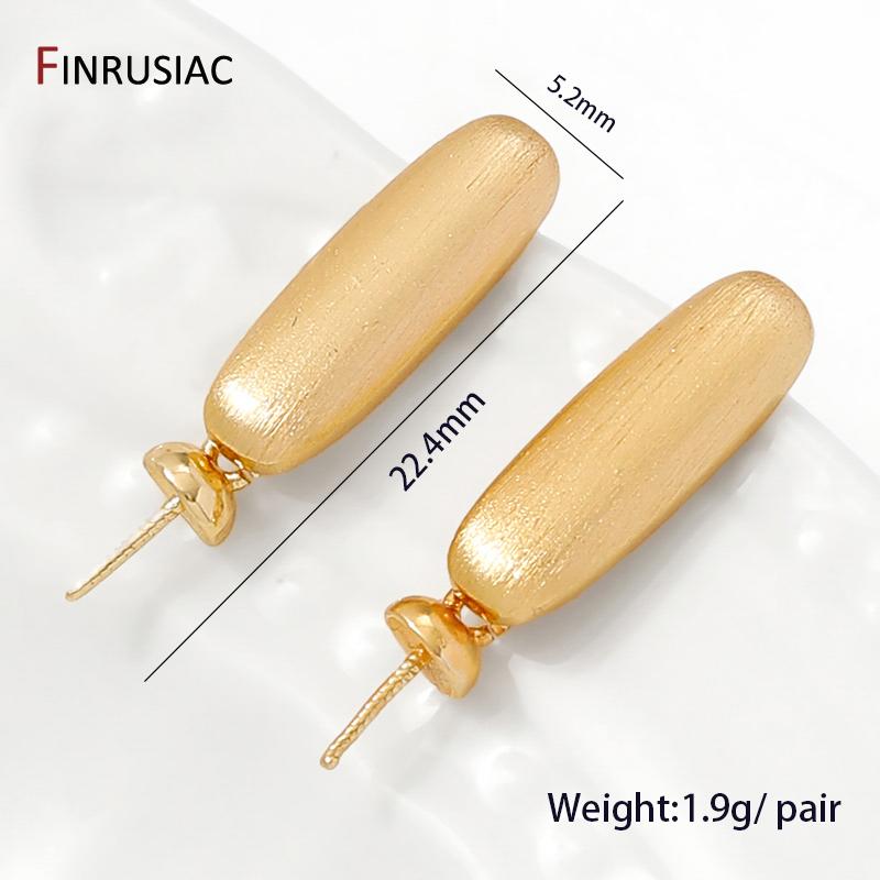 

14K Gold Plated Brass Pearl Stud Earring Posts Setting Accessories,Earrings Base Connector For DIY Jewelry Making Supplies