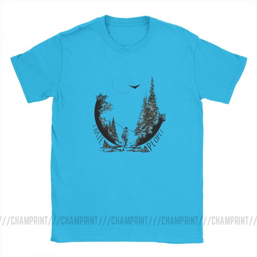 Men T Shirts I Hate People Camping Hiking Lover Vintage Tops Hiking Trekking Tees Crew 3XL