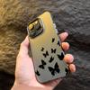 For iPhone 15 Pro 16 Plus 14 Pro Max 13 12 11 X XS XR 7 8 SE  Shockproof Drawing Butterfly Lens Protect Plating Cover Case