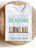 Casual Humor Style Womens TShirt Bookshelf And Reading Quote Design for Casual Attire And Gift Ideas for Book Lovers And