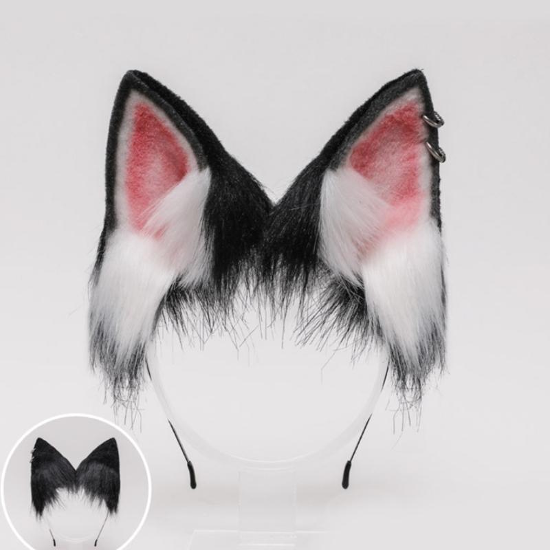 Adult Children Cartoon Fox Ears Shaped Headband Plush Hair Hoop Live Broadcast Rave Christmas Cosplay Party Headpieces