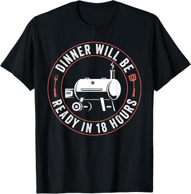 Papa BBQ Drôle Fumer de la Viande Fumoir Barbecue Vêtements Papa T-shirt