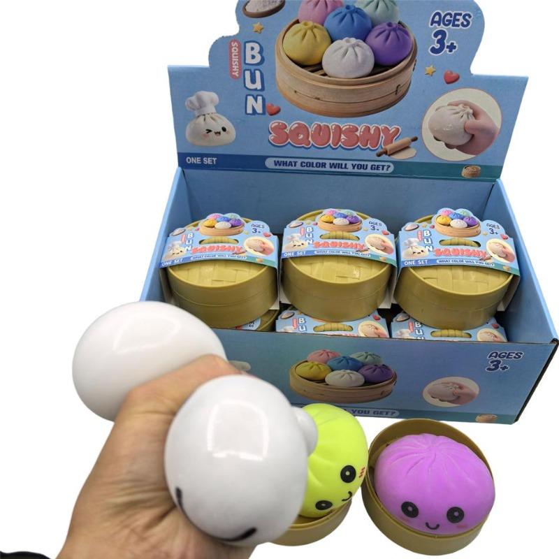 Buns Macios Brinquedo Fidget Anti-Estresse Lazer Crescimento Lento Fruta Apertar Espremer Aliviador de Estresse Prop Redutor de Pressão Engraçado