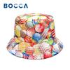 Bocca Candy Printing Bucket Hat Cartoon Colorful Pattern FisherUnisex Hats Reversible Panama Cap Unisex Adult Outdoor Sun Sunshade