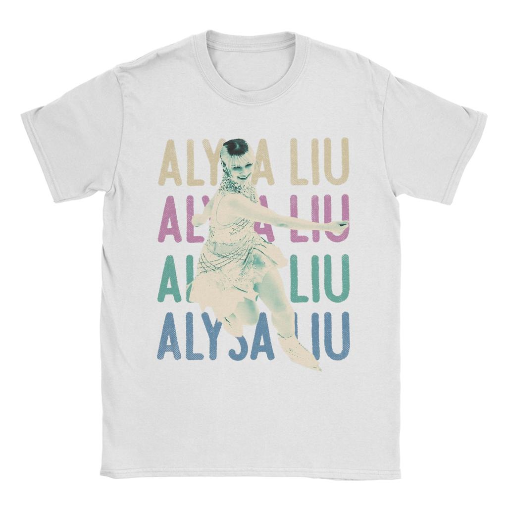 Alysa Liu Figure Skating Retro T Shirt Unisex Pure Cotton Novelty TShirt Round Collar Tee Shirt Short Sleeve Clothes Summer