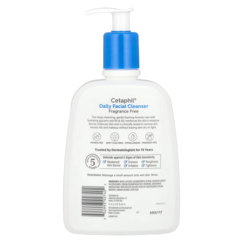 Cetaphil Daily Facial Cleanser, Fragrance-Free, 473ml (16 Fl Oz)