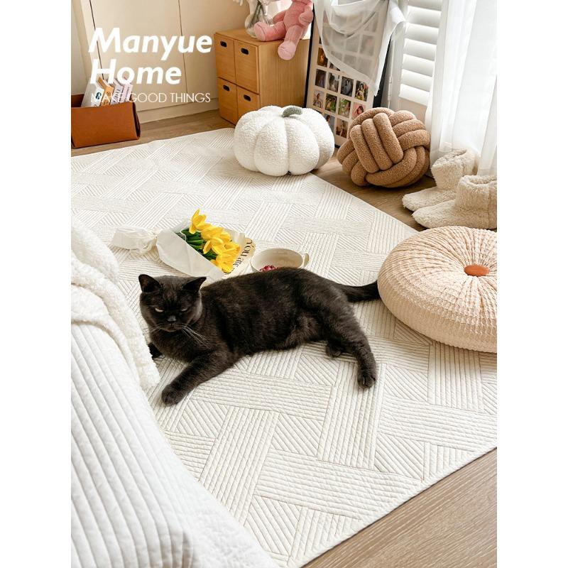 Pure Cotton Nordic Simple Cotton Washed Cotton Floor Mat Household Living Room Carpet Bedside Mat Tatami Mat