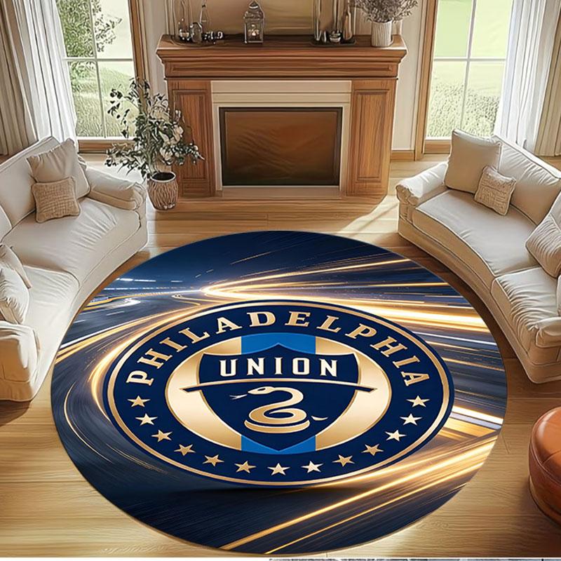 Philips Sports Union Print Round Rug, Washable Floor Carpet, For Entryway Dorm Laundry Room Office Study, Home Decor Birthday Christmas Gift