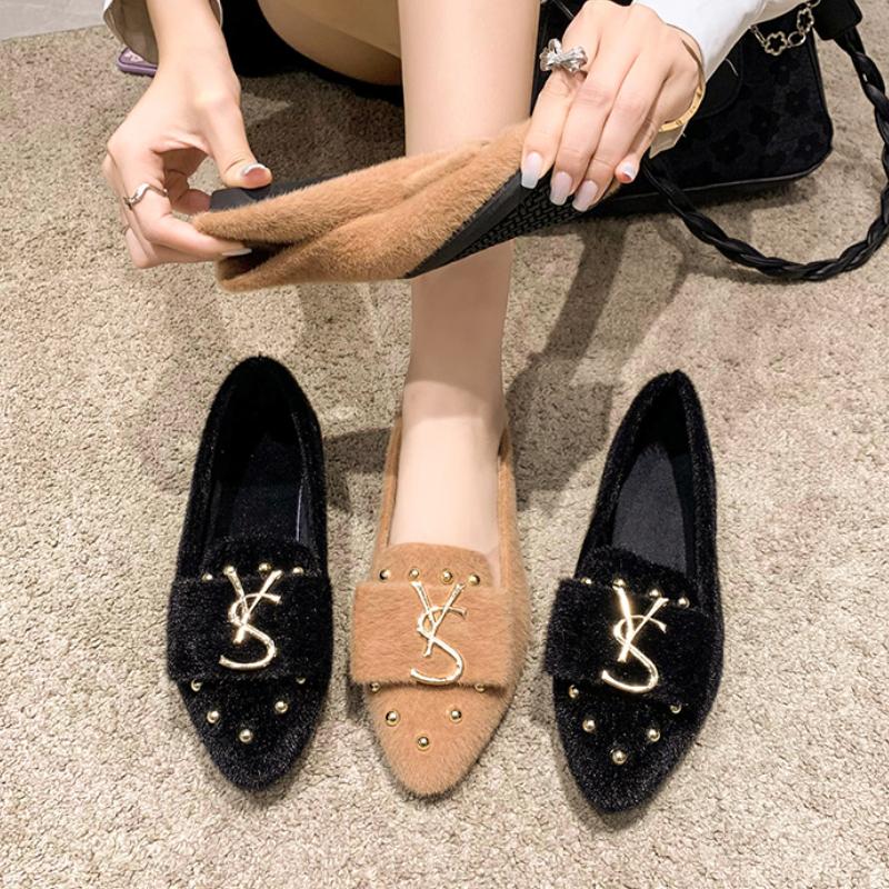 Women Flats Shoes Shallow Mouth Pointed Toe Luxury Sneakers Women Mary Jane Shoes Women Comfortable Designer Loafers