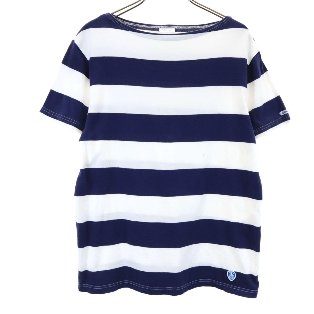 

ORCIVAL сделано в Японии Полосатый узор С коротким рукавом Вырез лодочкой Баскская рубашка Мужская Б/У