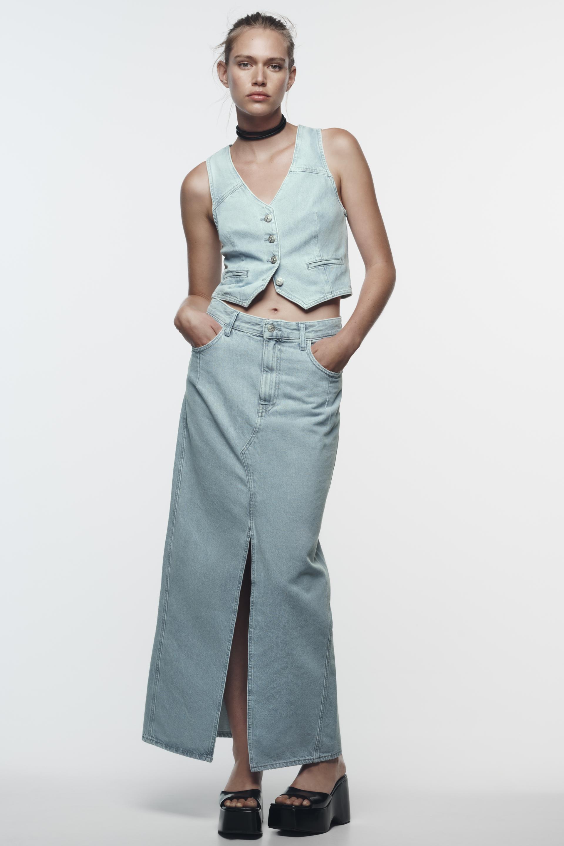 

УКОРОЧЕННЫЙ ЖИЛЕТ Z1975 ИЗ ДЕНИМА