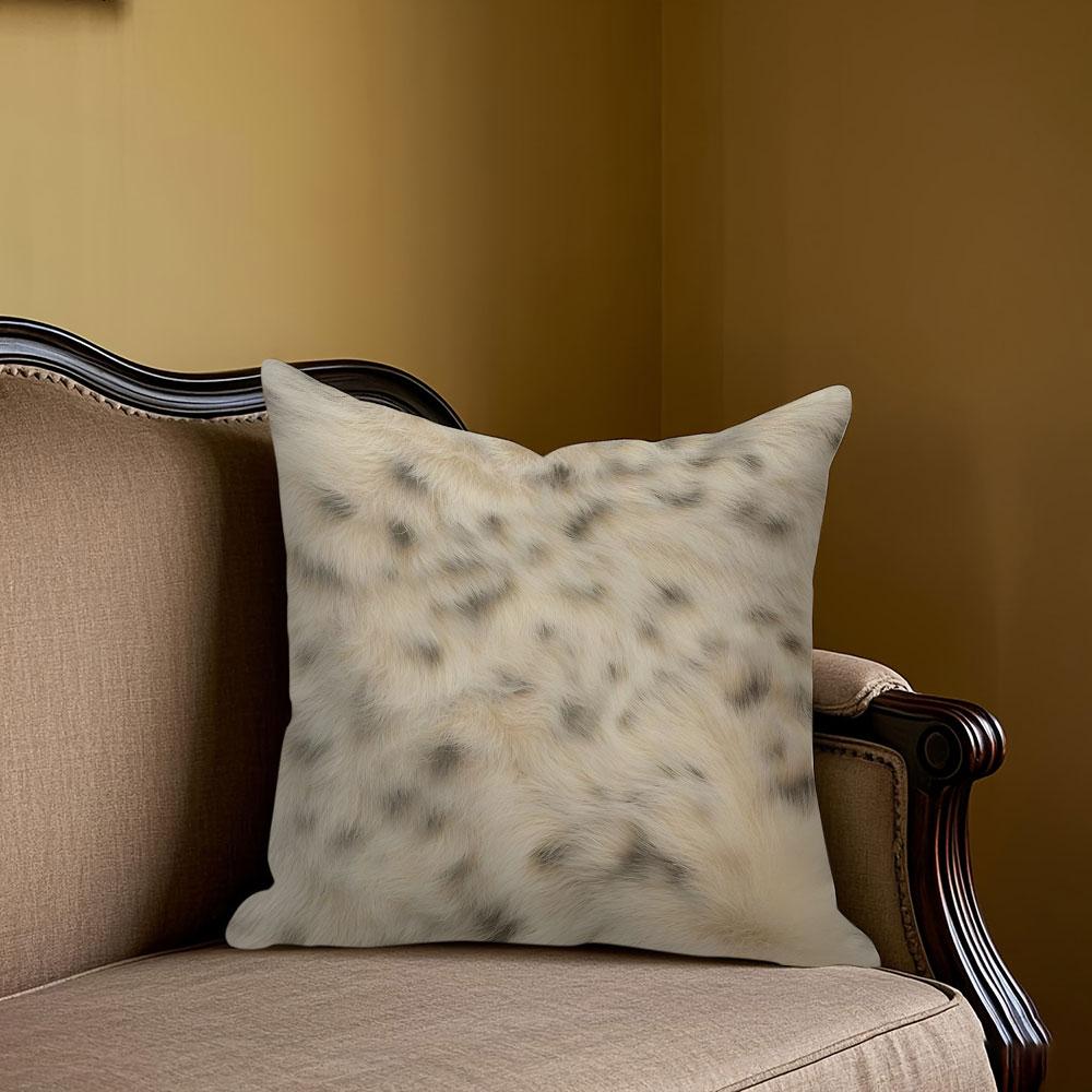 Jmg Clothing Unisex Snow Leopard Square Jacquard Pillow Cover For Sofa Office Waist Cushion Cover Home Decorative Pillowcase