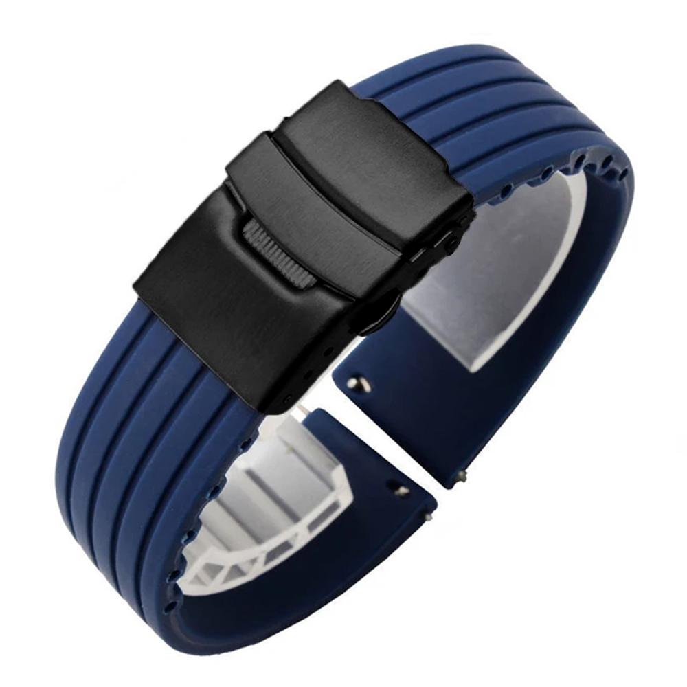Silicone Watch Band Quick Release Rubber Watch Strap 18mm 20mm 22mm 24mm Wrist Strap Watches Accessories Replacement Watchband