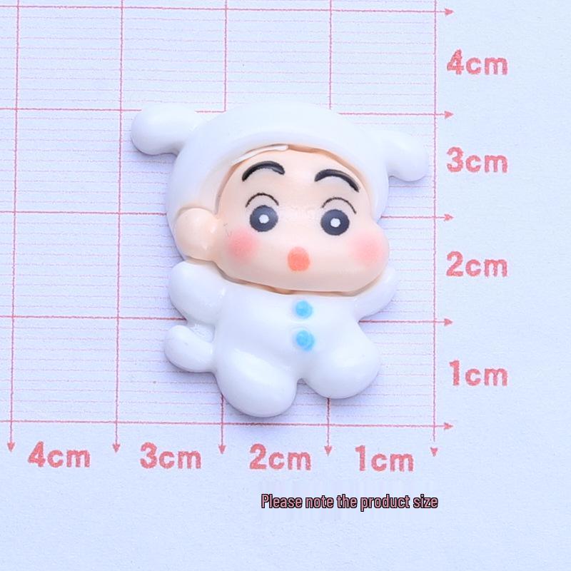 Shin-chan DIY Resin Accessories: Phone Case, Shoe Buckle, Jewelry, Hair Clip, and Headdress.