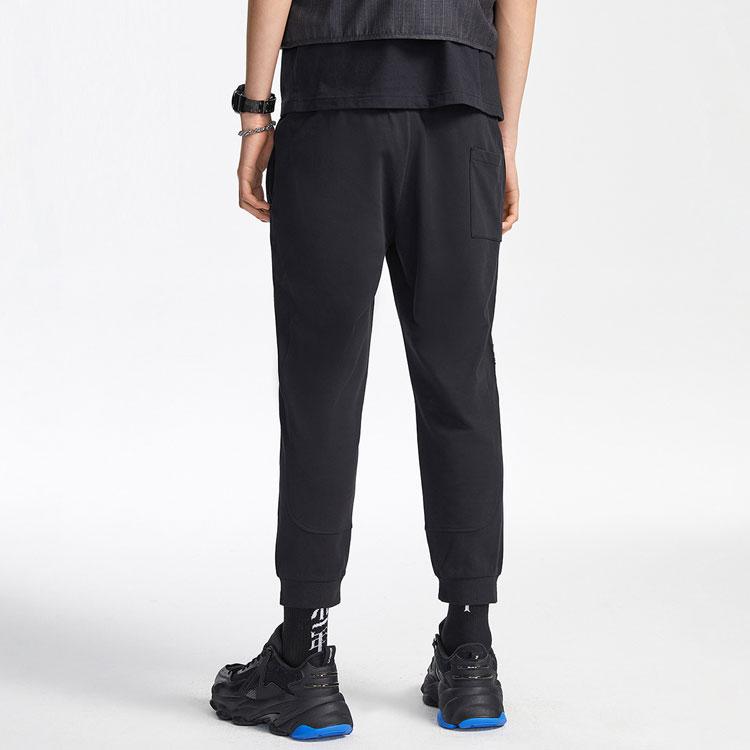 Li Ning Sports Fashion Series Tapered Casual Nine-Point Sweatpants Men Bottoms Black AKLR175-1