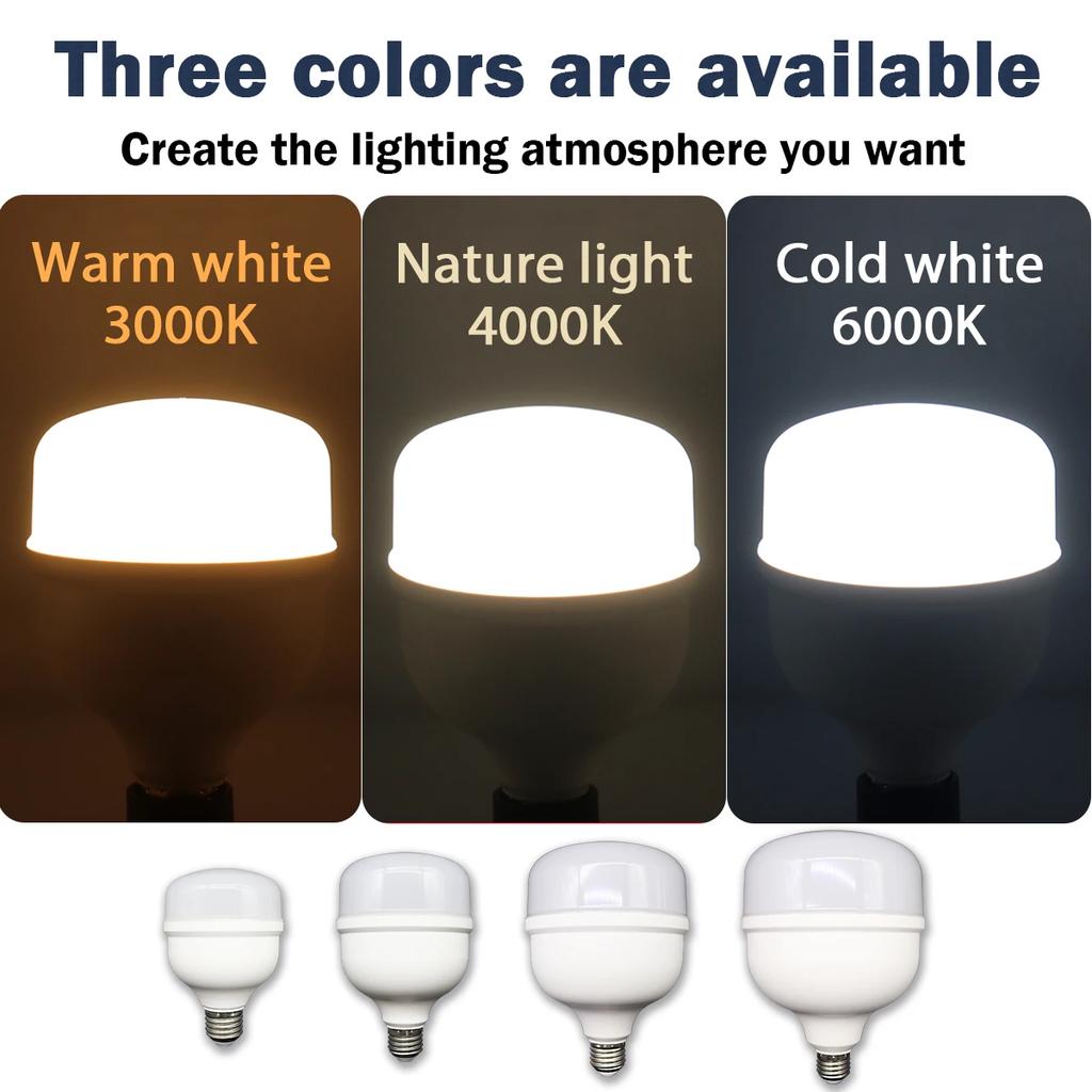 LED Bulb 20W 30W 40W 50W LED lamp AC 110V 220V base E27 Lampada LED t Light Bombilla Spotlight Lighting Lamp for home derection