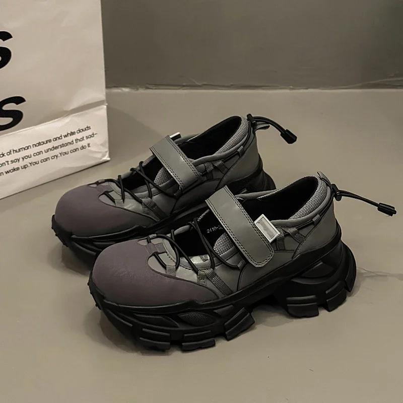 

Fashion 2024 High-quality Thick-soled Hollow Fashion Fully Comfortable Non-slip Breathable Sports Casual Wear-resistant Women s Shoes 39 сірий колір